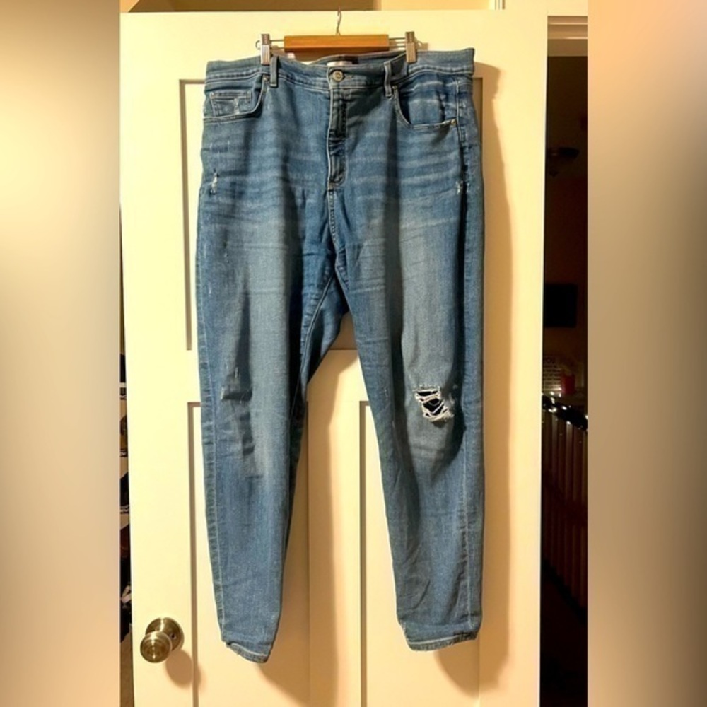 Loft distressed high waist skinny jean